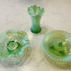 Green Jefferson Glass - 3 Pieces