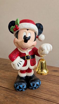 Jim Shore Disney Santa Mickey Holiday Statue – 17" with Jingle Bells