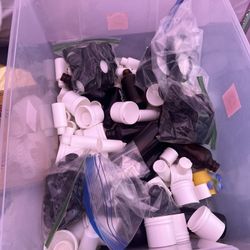 Tub of unused skincare containers