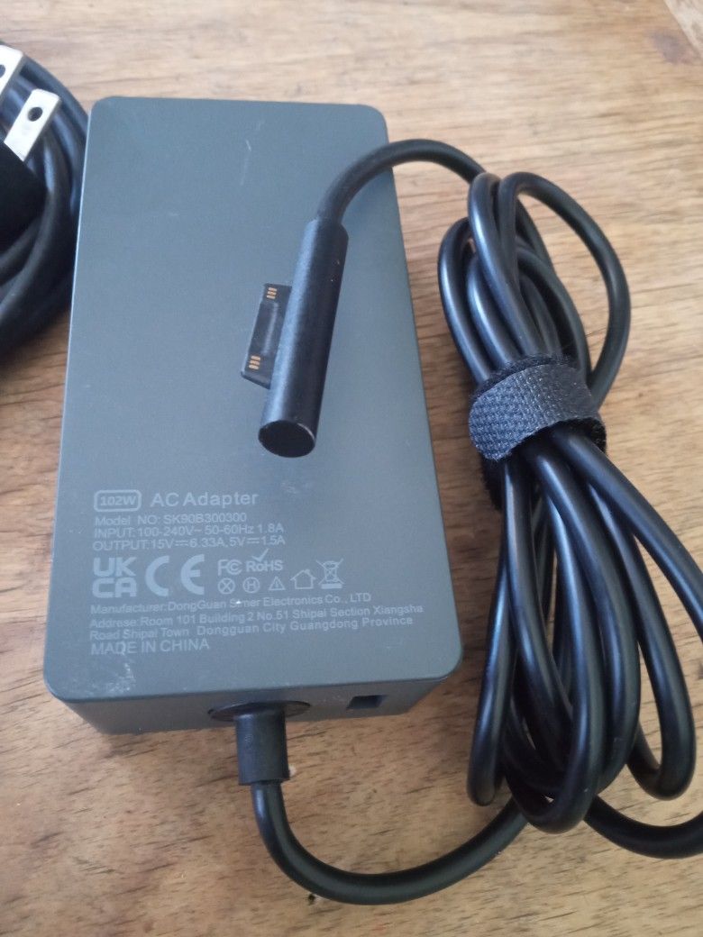 AC ADAPTER CHARGER FOR MICROSOFT SURFACE BOOK 102W 15V - 6.33A AND USB 5V - 1.5A 7.5W