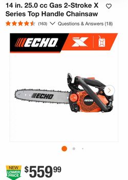 14 in. 25.0 cc Gas 2-Stroke X Series Top Handle Chainsaw