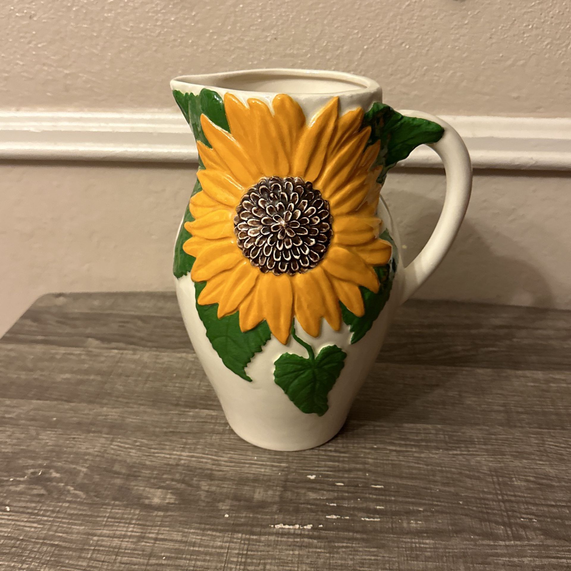 Ceramic  Sunflower Pitcher 