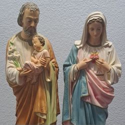 Joseph And Mary Statues Vintage 