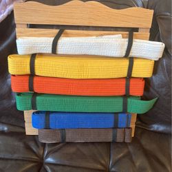 Karate Belts And Display Rack