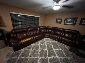 Ashley leather sectional power recliner