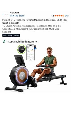 MERACH Q1S Magnetic Rowing Machine, 350 lb Max User Weight, Black