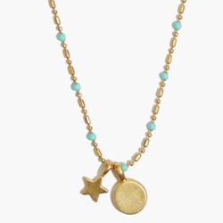 Madewell Necklace With Gold Moon And Star