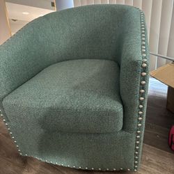 teal swivel accent chair