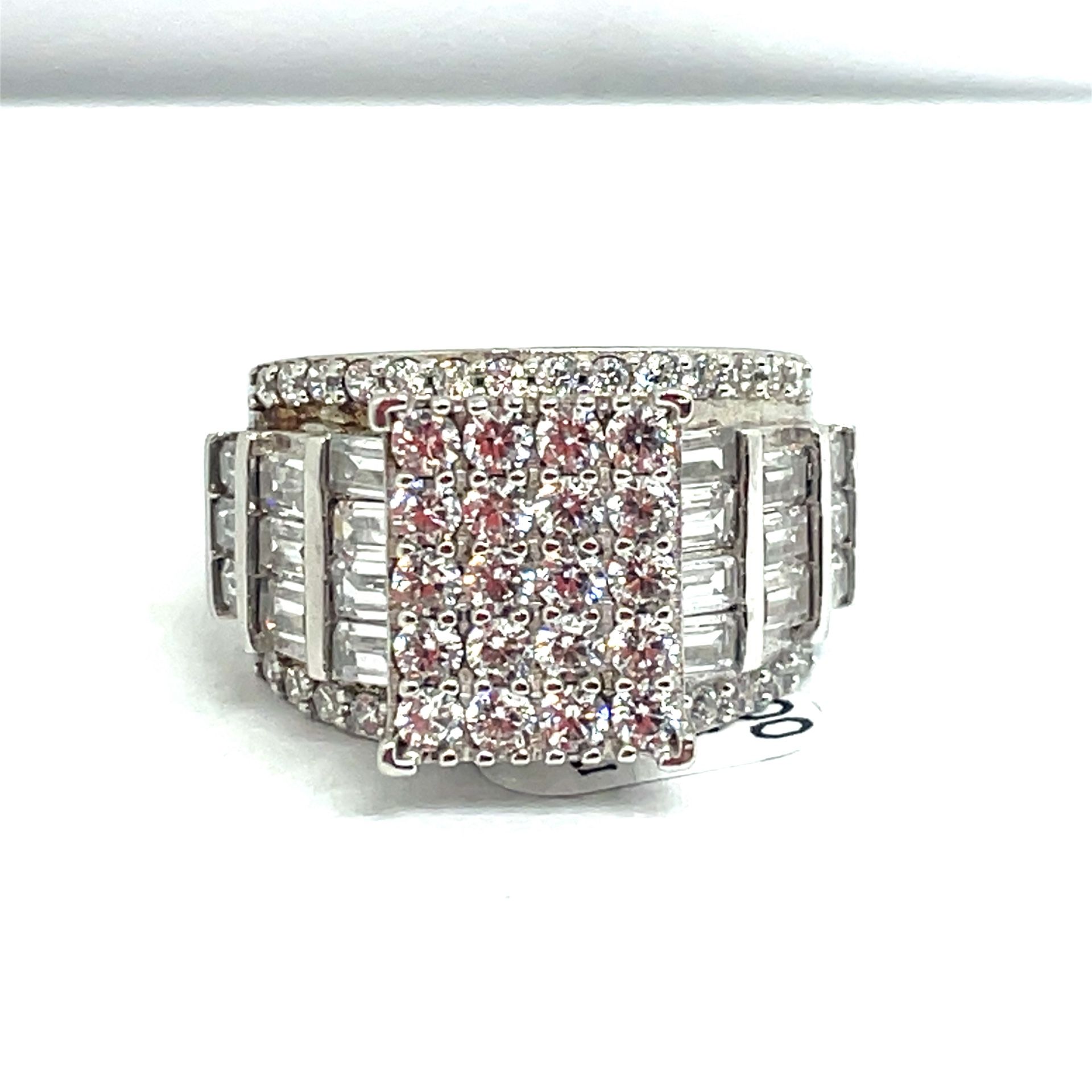 925 Sterling Silver CZ Rectangle Ring 7.90g Size 8 199360/17