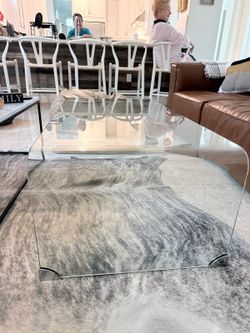 Vintage 1980s Waterfall Bent Glass Coffee Table