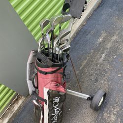 Golf Clubs Caddy And Bag 