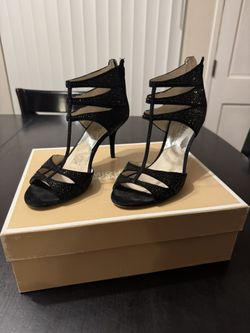  Michael Kors Mavis T-Strap Suede Caged Studded Sandals