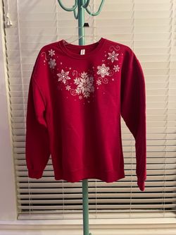 Jerzees Snowflake Christmas Sweatshirt - Size Medium