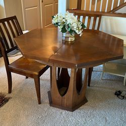 Beautiful  Walnut Dining Set With 18’  Leaf