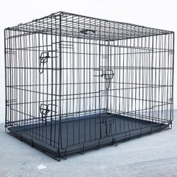 🌟$85/obo🌟Heavy-Duty Folding 42" Large Dog Cage 2-Door Pet Crate Kennel 42”x28”x28”🌟PickUp/CashOnly🌟