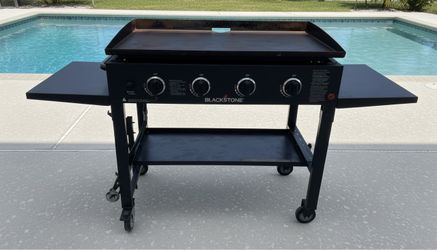 Delivery Available! Blackstone Original 36” Griddle Grill with Chrome Hood and Cover! Works great. Retails $599.99