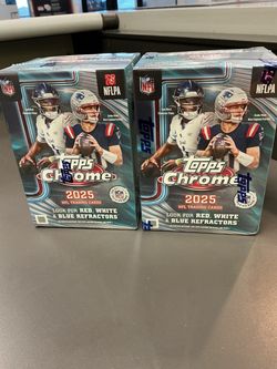 2025 Topps Chrome NFL Trading Cards Blaster Box (x2)