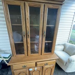 Oak China hutch 