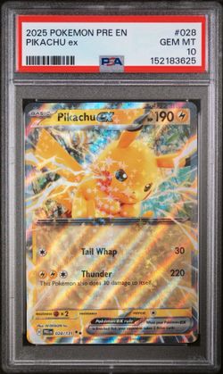 2025 POKEMON PRISMATIC EVOLUTIONS PIKACHU EX 028 PSA 10