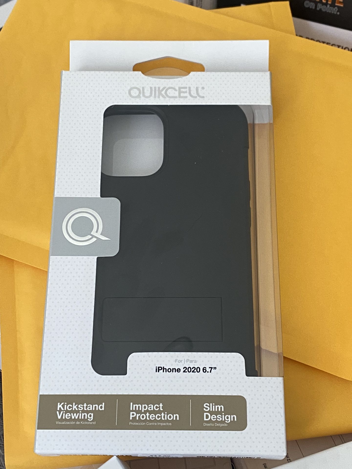 iPhone 12 Pro Max Black Case With Kick Stand QuikCell 
