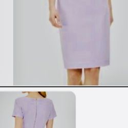 Calvin Klein Women's Purple petite Belted Sheath Dress