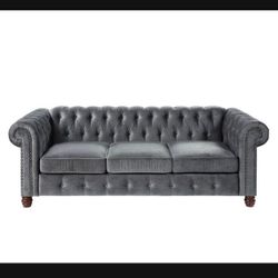 Velvet Rectangle Sofa 