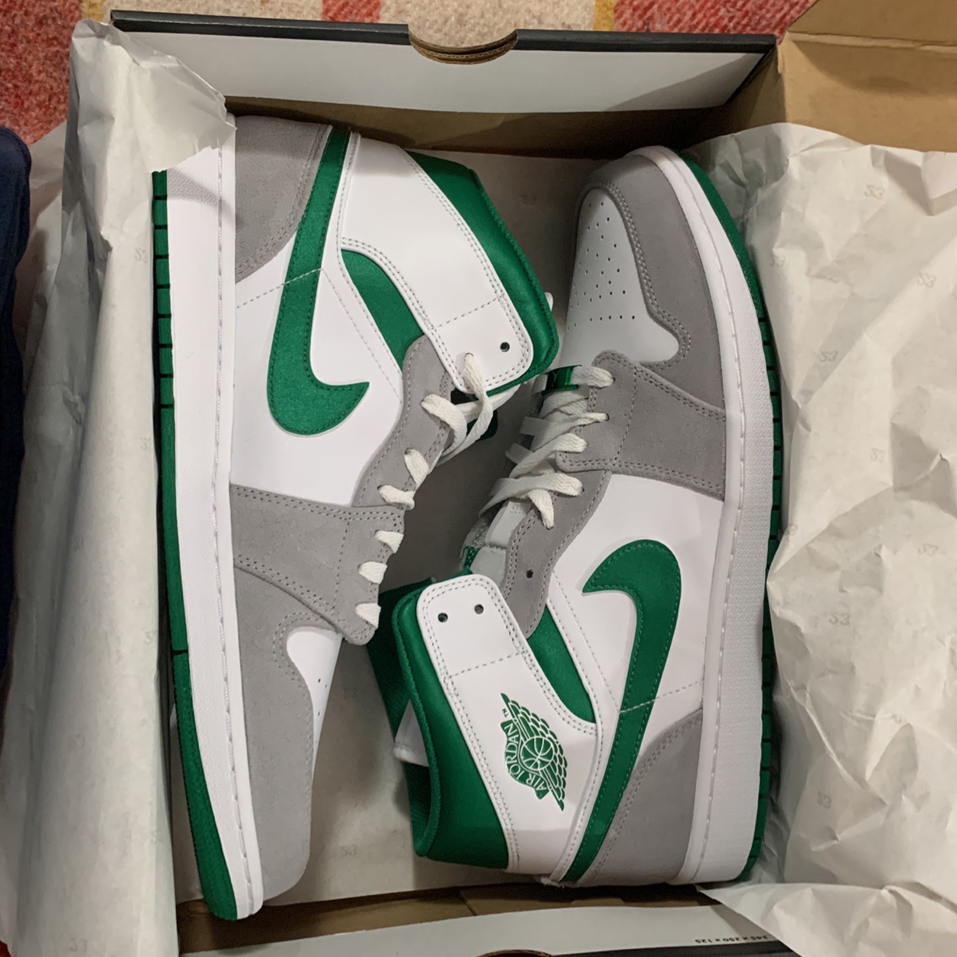 Air Jordan 1 Mid, Gray Green , Size 13