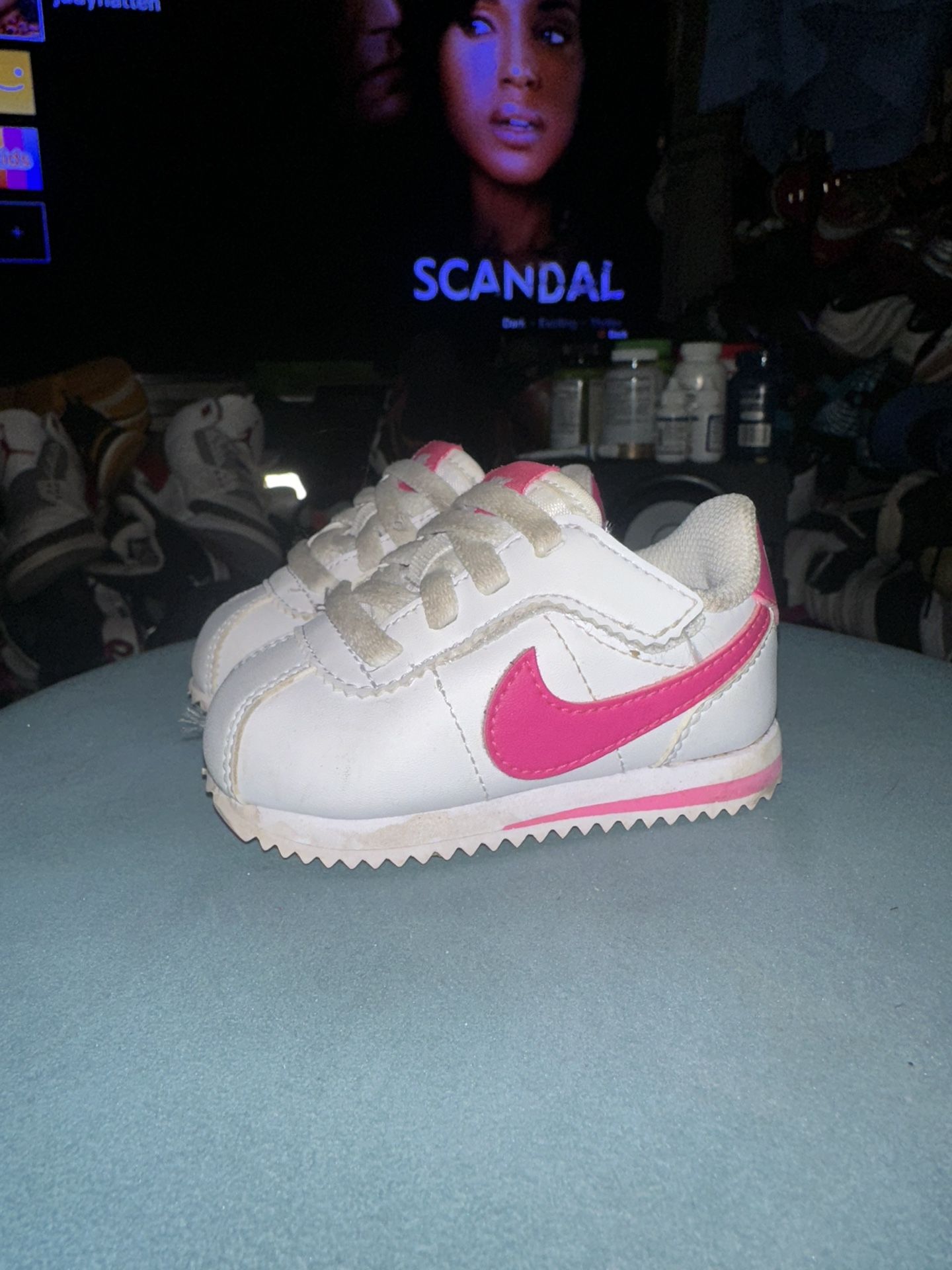 Nike Cortez Easyon Infant Girl Size 4C Pre Owned 