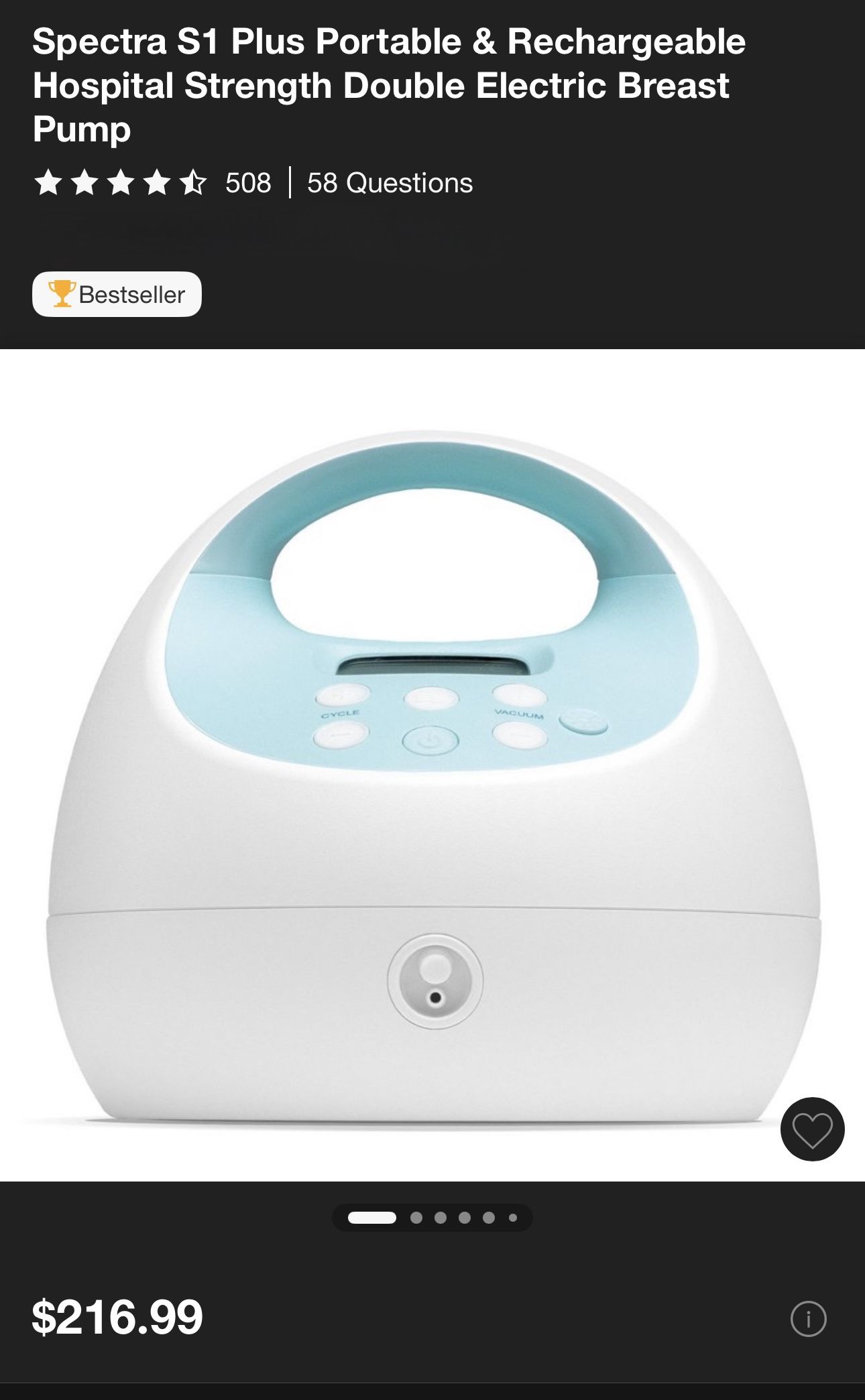 Spectra S1 Plus Portable Breast Pump 