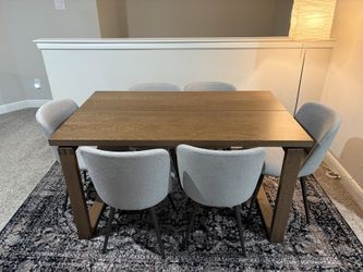 Ikea Morbylanga & West Elm Lila Dining Chair Set