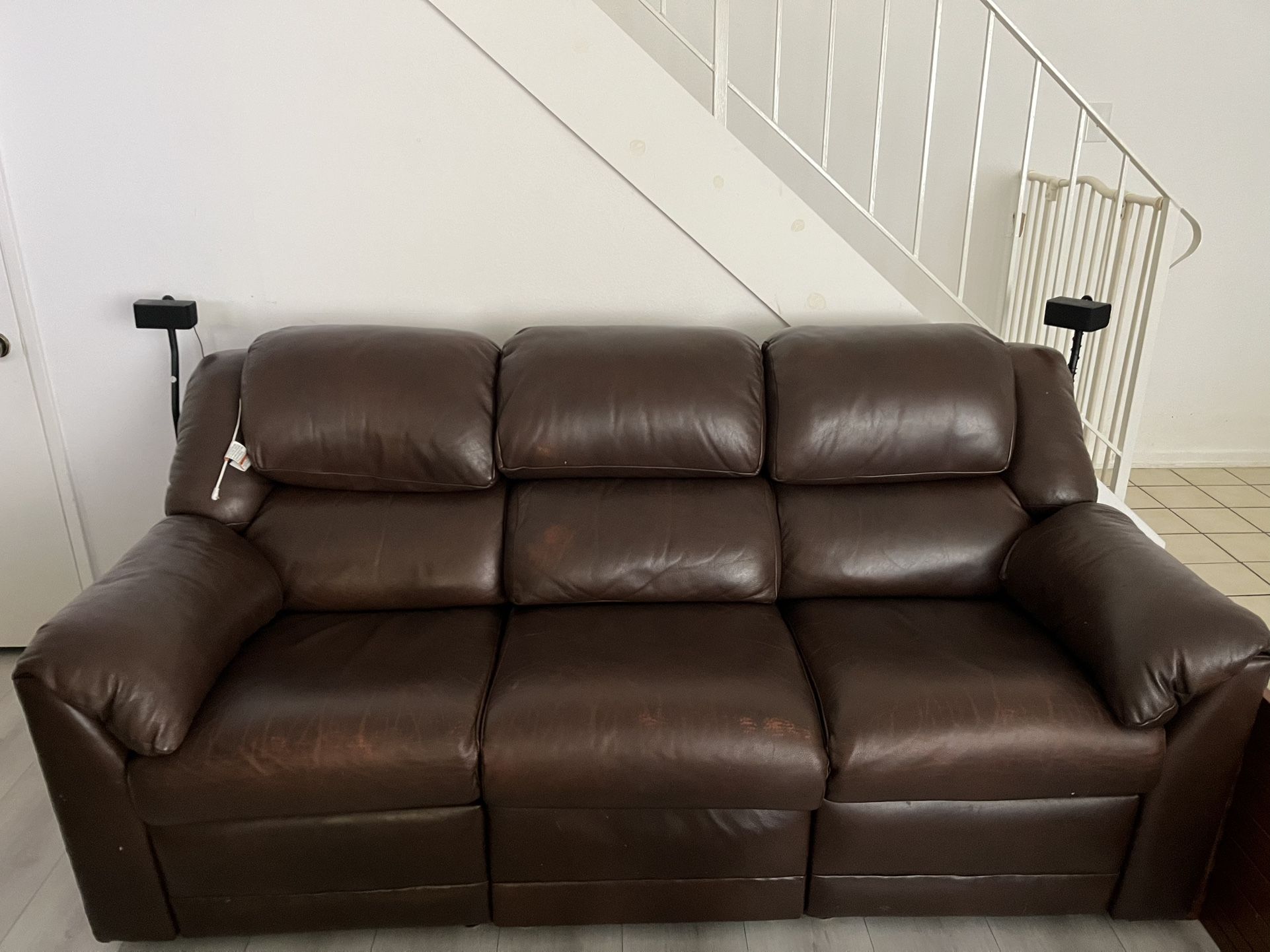 The Leather Factory Brand Reclining Sofa