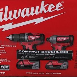 Milwaukee M18 Brushless Drill Set $160