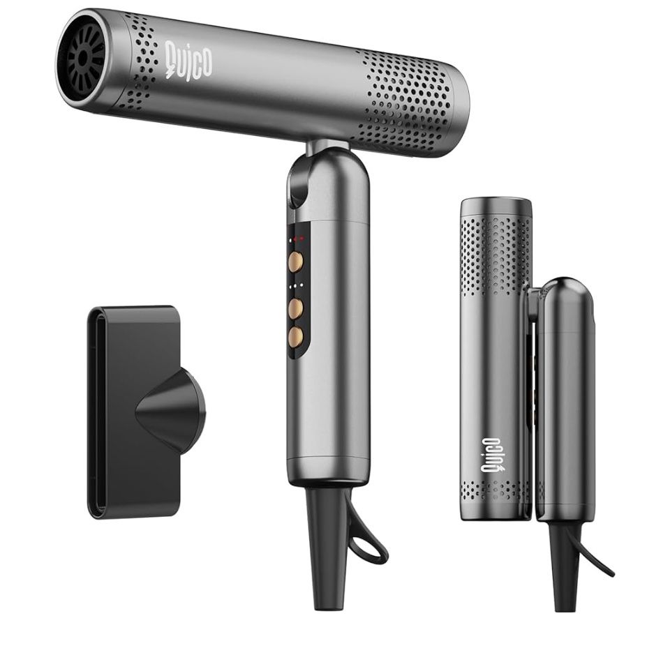 Hair Blow Dryer, QUICO 120-240V Global Dual Voltage Hair Dryers for Women, 5X Faster 120000 RPM BLDC Blow Dryers, 500 Million Negative Ions, High-Spee