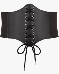 Corset Belt for Women, Lace Up Elastic Waist Belt, Tied Waspie Corset Belts for Women Halloween Costume