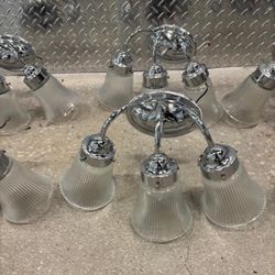 3 lighting glass wall sconces- great condition. Takes regular bulbs..  $10 each