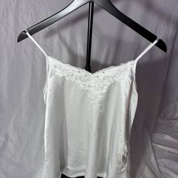 Floral Embroidered Satin Camisole