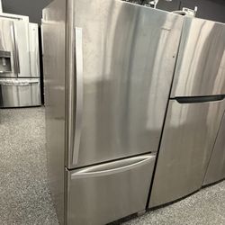 Stainless Steel Whirlpool 30” Bottom Freezer Refrigerator Apartment Size