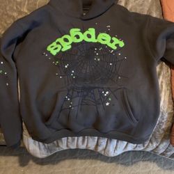 Sp5der Hoodie Green And Gray