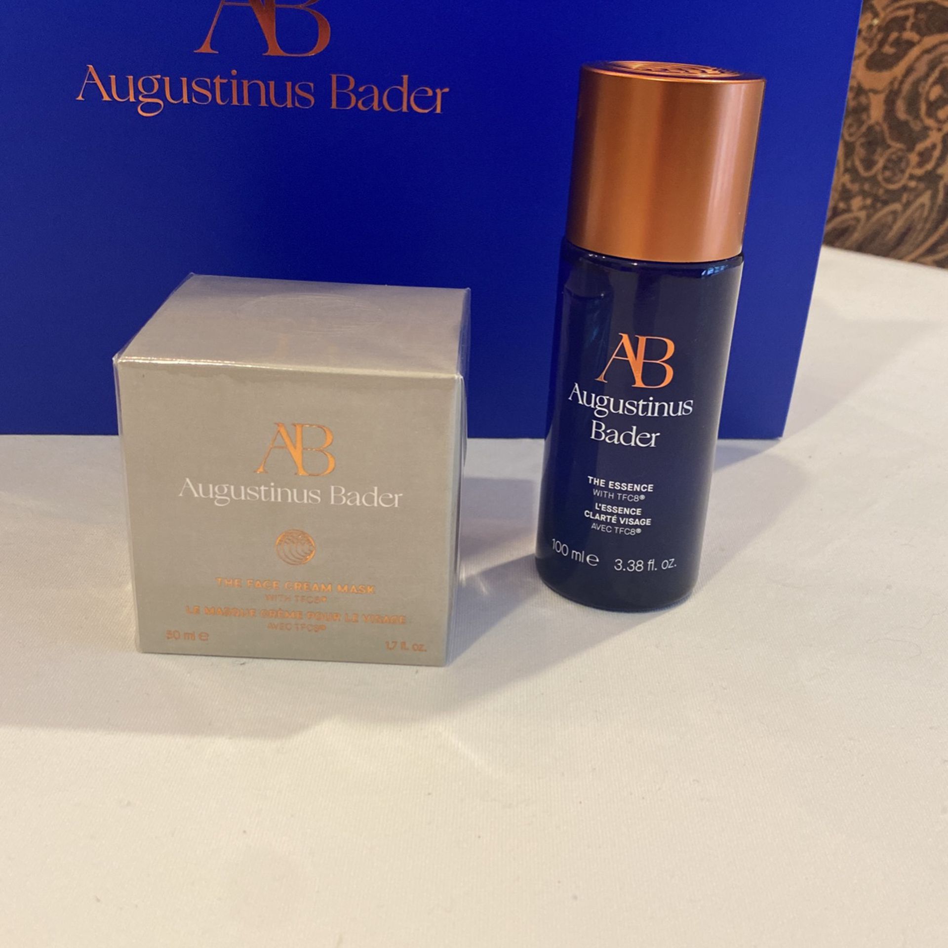 Augustine’s Bader The Essence 3.38 Fl Oz. And The Face Cream Mask 1.7 Fl Oz. Brand New Sold As Set