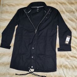 UMBRO MEN'S HIDDEN HOOD FISH TAIL RAIN JACKET, Men's Size MEDIUM 