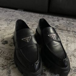 Prada Brushed Leather Loafers
