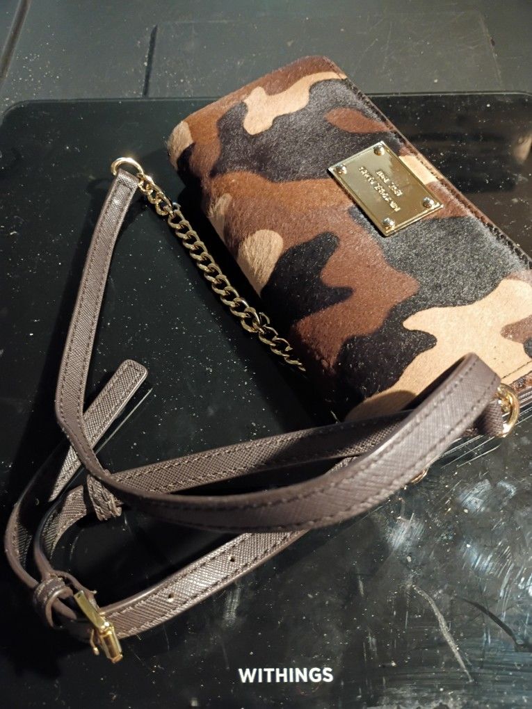 MICHAEL KORS JET SETTER WALLET/PURSE CAMEO CALF HAIR