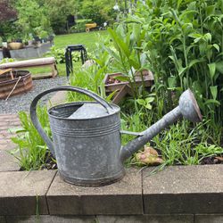 Huge Vintage Watering Can Galvanized, Large Spout