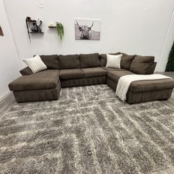 Brown Sectional Couch - Free Delivery