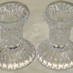 Set Of Two Glass Candle Holders L5V020