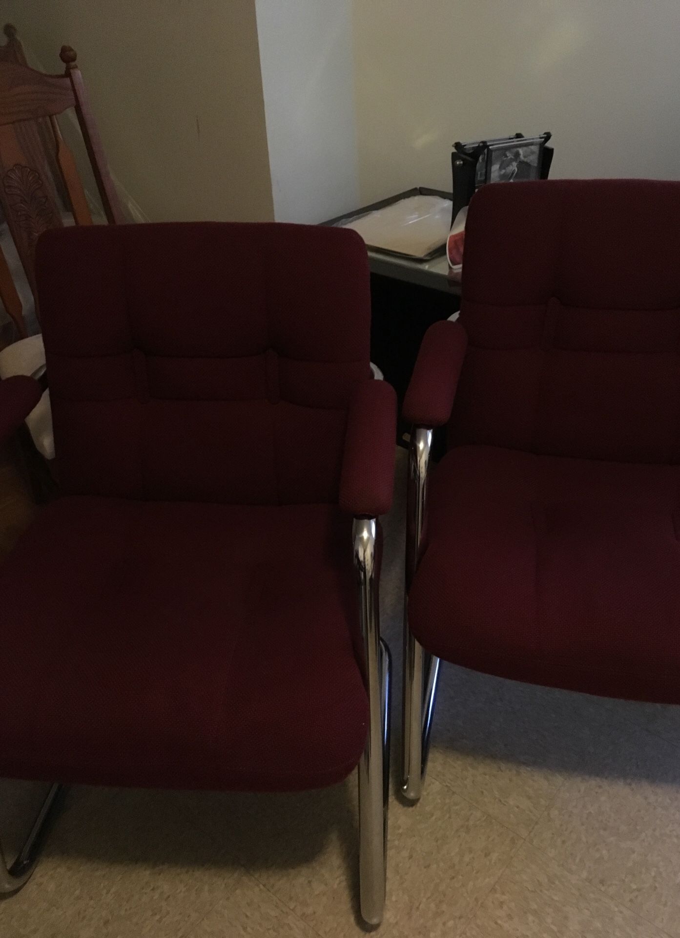 Red office chairs