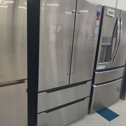 New Midea - MRQ23B4AST 22.5 Cu. Ft. Counter-Depth 4-Door French Door Refrigerator - Stainless Steel