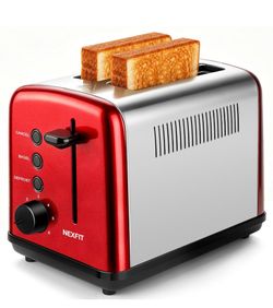Toaster 2 Slice, Stainless Steel, 6 Shade Settings, 1.5" Extra Wide Slots Retro Toaster with Bagel, Defrost, Reheat & Cancel Functions, 900W, Removabl