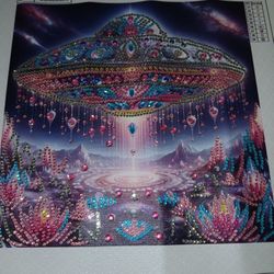 Groovy Spaceship  Diamond Art Painting Handmade
