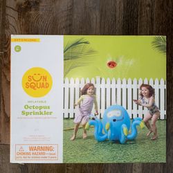 Sun Squad Inflatable Blue Octopus Water Sprinkler 41.25" x 35.5" & 22.75" Tall